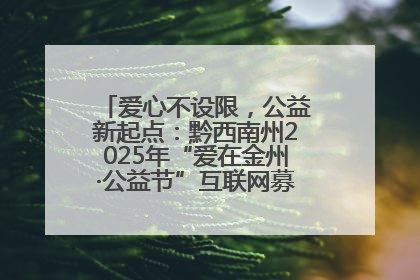 爱心不设限，公益新起点：黔西南州2025年“爱在金州·公益节”互联网募捐活动正式启动